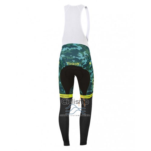 Tinkoff Saxo Bank Ropa Ciclismo Culotte Largo 2016 Mangas Largas AMarillo y Verde